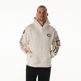 Chicago Bears Unisex Graphic Sleeve Hoodie - Vintage White-Hoodie-thewildcollective