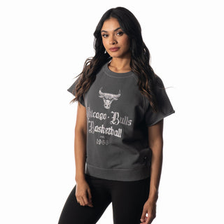 Chicago Bulls Womens Crew Neck Tee - Grey-Crew Neck Tee-thewildcollective
