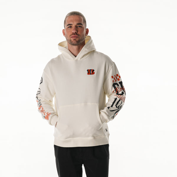 Cincinnati Bengals Unisex Graphic Sleeve Hoodie - Vintage White
