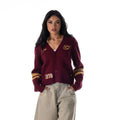 Cleveland Cavs Women's Cropped Cardigan - Wine view 1