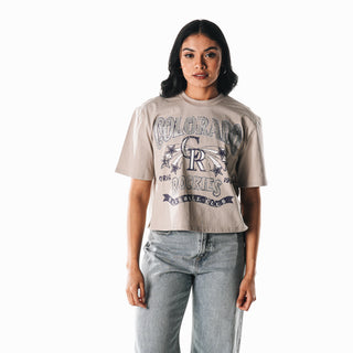 Colorado Rockies Women's Vintage Boxy Tee - Cream-T-SHIRT-thewildcollective