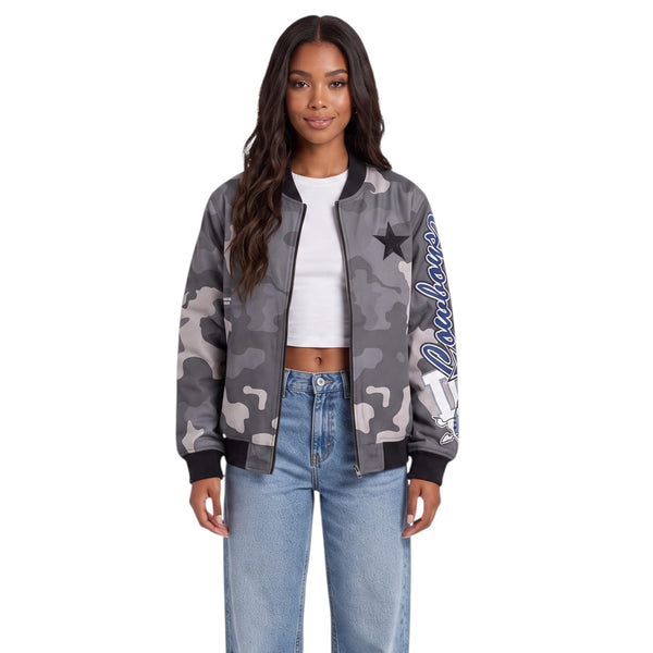 Dallas Cowboys Unisex Camo Bomber - Camo Grey