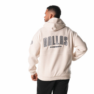 Dallas Cowboys Corduroy Hoodie - Cream-Corduroy Jacket-thewildcollective