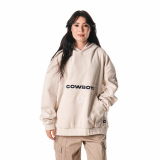 Dallas Cowboys Corduroy Hoodie - Cream-Corduroy Jacket-thewildcollective