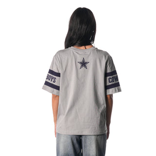 Dallas Cowboys Drop Shoulder SS Tee - Grey-T-SHIRT-thewildcollective