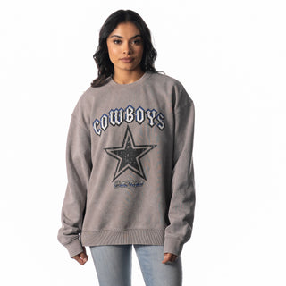 Dallas Cowboys Graphic Crew Fleece - Grey-Crew Fleece-thewildcollective
