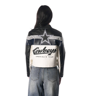 Dallas Cowboys Leather Racing Jacket - Multi-Jacket-thewildcollective