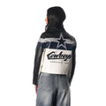 Dallas Cowboys Leather Racing Jacket - Multi view 3