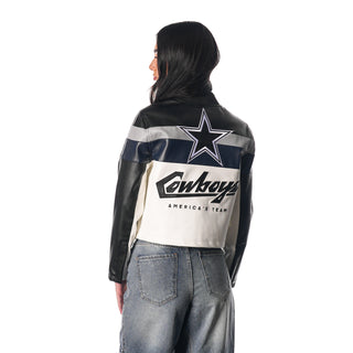 Dallas Cowboys Leather Racing Jacket - Multi-Jacket-thewildcollective