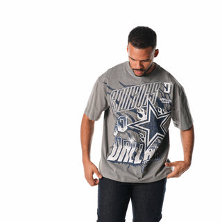 Dallas Cowboys Streetwear Flames Tee - Grey-T-SHIRT-thewildcollective