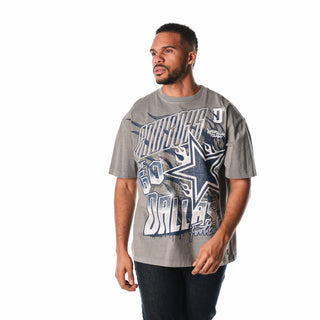 Dallas Cowboys Streetwear Flames Tee - Grey-T-SHIRT-thewildcollective