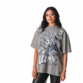 Dallas Cowboys Streetwear Flames Tee - Grey-T-SHIRT-thewildcollective