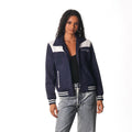 Dallas Cowboys Suede Bomber Jacket - Navy view 1