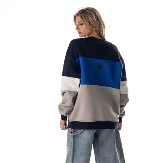 Dallas Cowboys Unisex Crew Neck Color Block Long Sleeve - Multi-Crew Fleece-thewildcollective