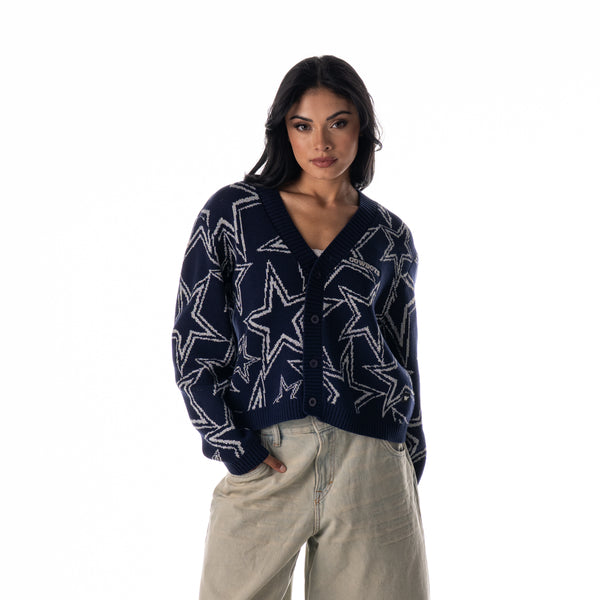Dallas Cowboys Women’s  Cropped Cardigan – Navy