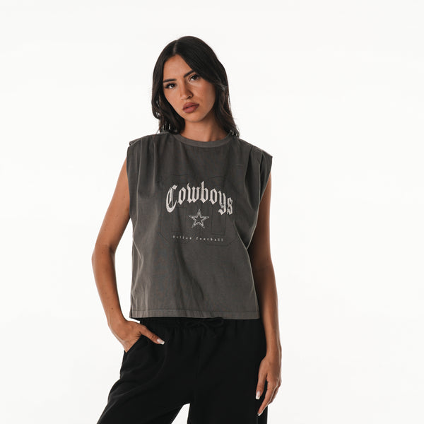 Dallas Cowboys Women's Muscle Tank - Charcoal