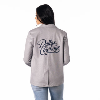 Dallas Cowboys Women's Sequin Blazer - Silver-Jacket-thewildcollective