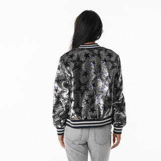 Dallas Cowboys Women's Sequin Jacket - Silver-Sequin Jacket-thewildcollective