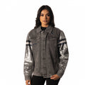 Dallas Cowboys Womens Sequin Sleeve Denim Jacket - Grey view 1