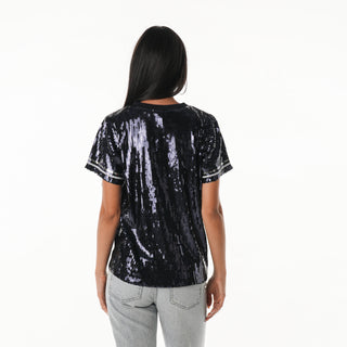 Dallas Cowboys Women's Sequin Tee - Navy-Sequin Tee-thewildcollective