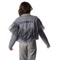 Dallas Cowboys Womens Suede Fringe Jacket - Light Blue view 5