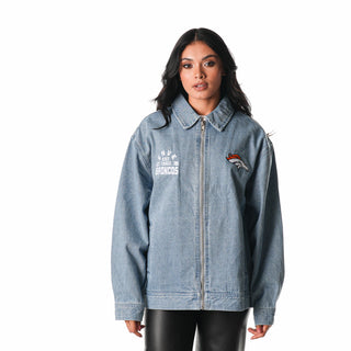 Denver Broncos Denim Jacket - Blue-Denim Jacket-thewildcollective