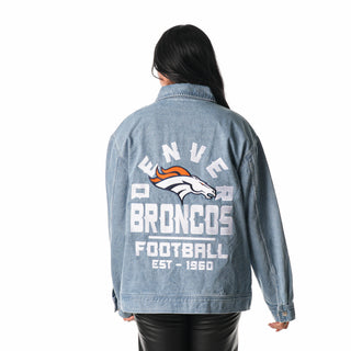 Denver Broncos Denim Jacket - Blue-Denim Jacket-thewildcollective