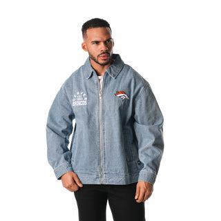 Denver Broncos Denim Jacket - Blue-Denim Jacket-thewildcollective