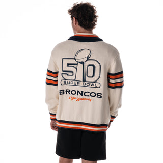 Denver Broncos Unisex 10-Year Anniversary Jacquard Sweater - Cream-Jacquard Sweater-thewildcollective