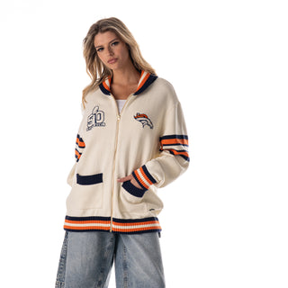 Denver Broncos Unisex 10-Year Anniversary Jacquard Sweater - Cream-Jacquard Sweater-thewildcollective