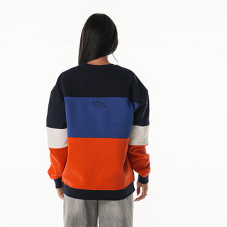 Denver Broncos Women's Colorblock Crew Fleece - Multi-Crew Fleece-thewildcollective