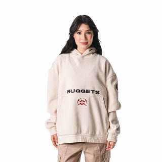Denver Nuggets Unisex Corduroy Hoodie - Cream-Hoodie-thewildcollective