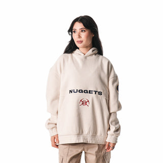 Denver Nuggets Unisex Corduroy Hoodie - Cream-Hoodie-thewildcollective
