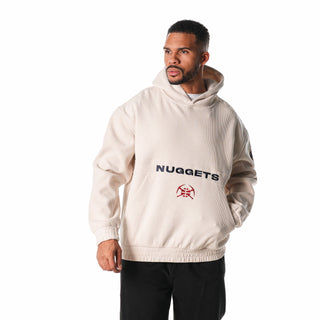 Denver Nuggets Unisex Corduroy Hoodie - Cream-Hoodie-thewildcollective