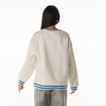 Detroit Lions Women's Oversized Vintage Crew Fleece - Vintage White view 2