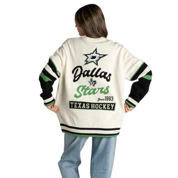 Dallas Stars Unisex Jacquard Crew Sweater - Cream