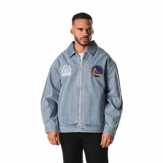 Golden State Warriors Unisex Denim Coach's Jacket-Denim Jacket-thewildcollective