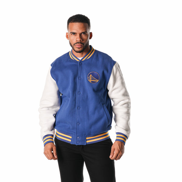 Golden State Warriors Unisex Fleece Bomber Jacket - Blue