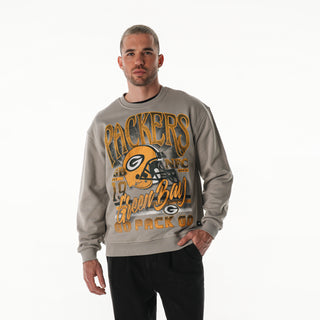Green Bay Packers Unisex Crew Fleece- Grey-Crew Fleece-thewildcollective