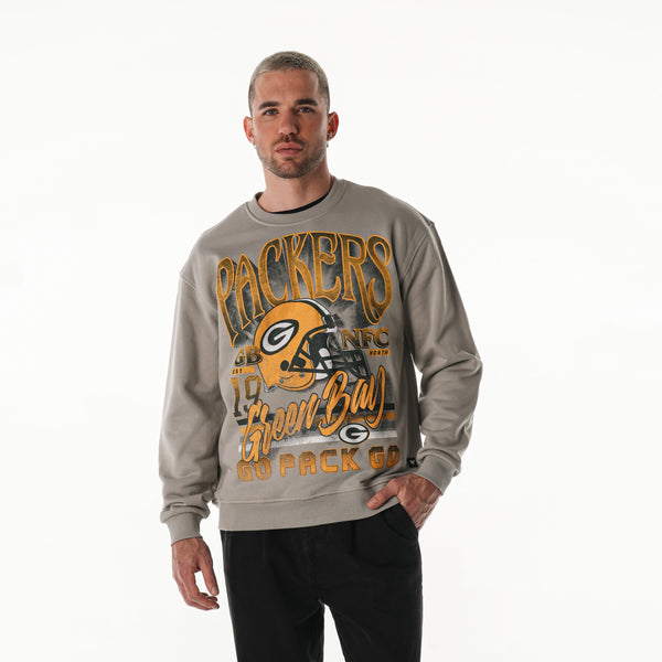 Green Bay Packers Unisex Crew Fleece- Grey