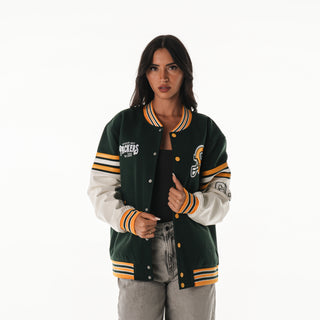 Green Bay Packers Unisex Varsity Jacket - Green-Varsity Jacket-thewildcollective