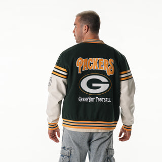 Green Bay Packers Unisex Varsity Jacket - Green-Varsity Jacket-thewildcollective