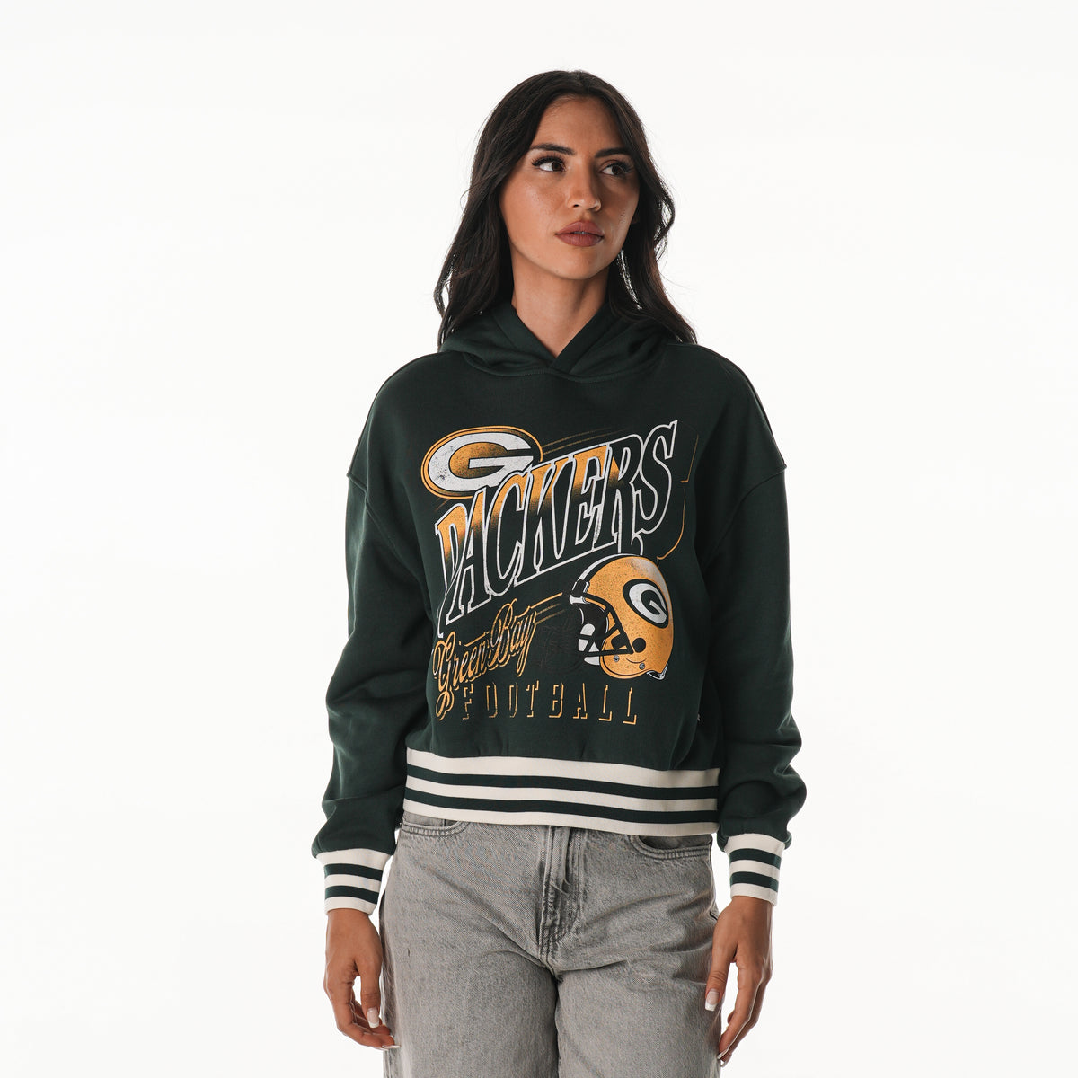 Green Bay Packers Women's Cropped Hoodie - Green