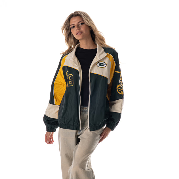 Green Bay Packers Women's Oversized Raglan Track Jacket - Multi