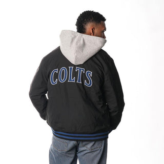 Indianapolis Colts Unisex Hooded Bomber - Black-Bomber Jacket-thewildcollective