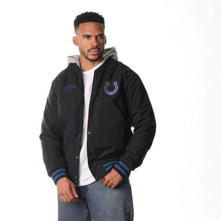 Indianapolis Colts Unisex Hooded Bomber - Black-Bomber Jacket-thewildcollective