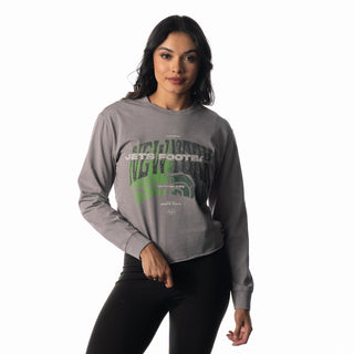Jets L/S Tee - Grey-Crew Neck Tee-thewildcollective