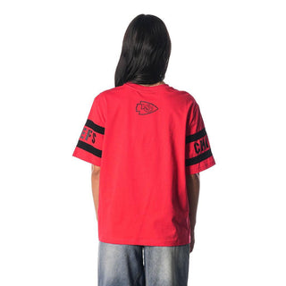 Kansas City Chiefs Women's Drop Shoulder SS Tee - Red-T-SHIRT-thewildcollective