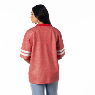 Kansas City Chiefs Women's Red Sparkle T-Shirt-T-SHIRT-thewildcollective