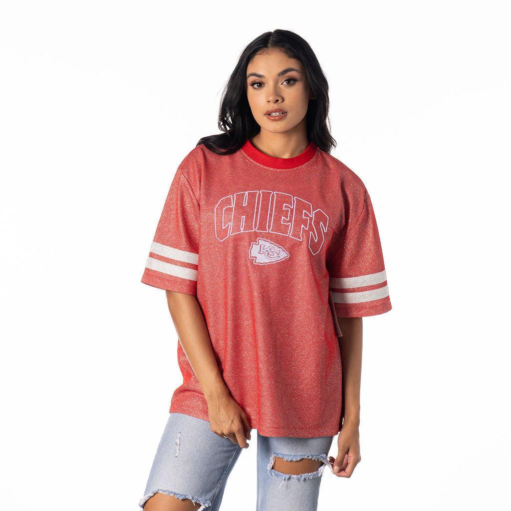 Kansas City Chiefs Women's Red Sparkle T-Shirt